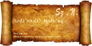 Szántó Noémi névjegykártya